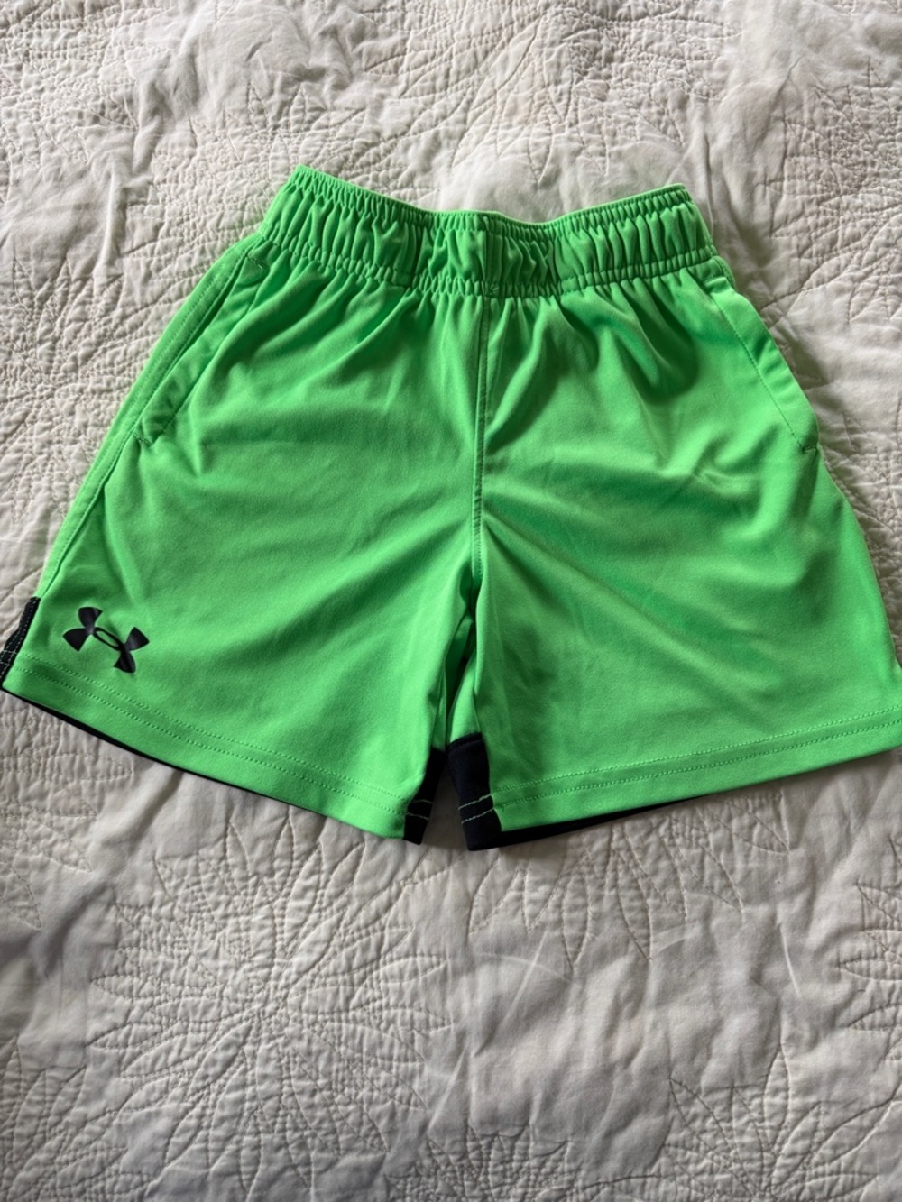 Under Armour Bright Green Performance Shorts with Black Logo
